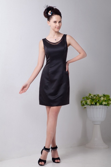 Sheath/Column Strapless Knee-length Tulle Homecoming Dress