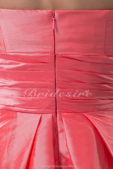 A-line Straps Short/Mini Sleeveless Taffeta Bridesmaid Dress