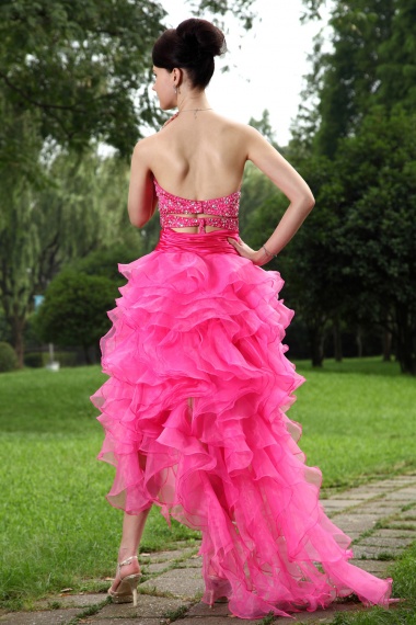 A-line Sweetheart Knee-length Chiffon Prom Dress