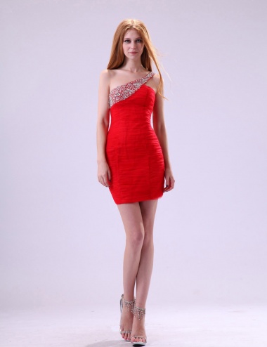 A-line Strapless Knee-length Taffeta Tulle Homecoming Dress