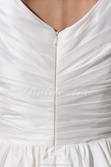 A-line V-neck Short/Mini Short Sleeve Taffeta Lace Dress