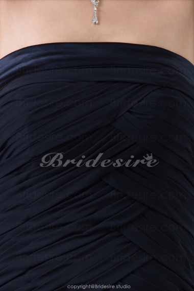 Sheath/Column Strapless Knee-length Sleeveless Chiffon Bridesmaid Dress