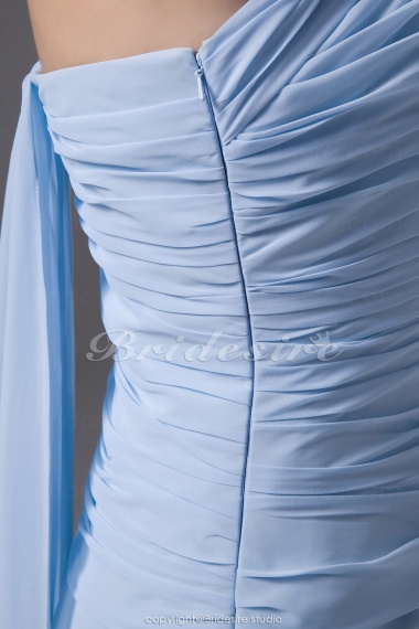 A-line Straps Floor-length Sleeveless Chiffon Bridesmaid Dress