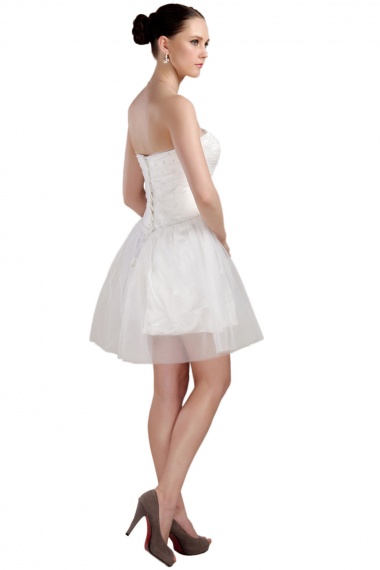 Princess Strapless Short/Mini Organza Prom Dress