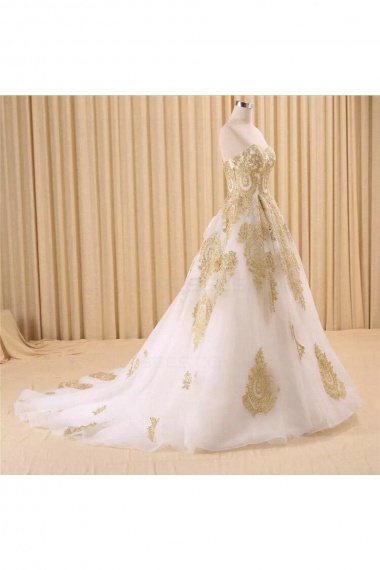 A-line Sweetheart Sleeveless Organza Wedding Dress