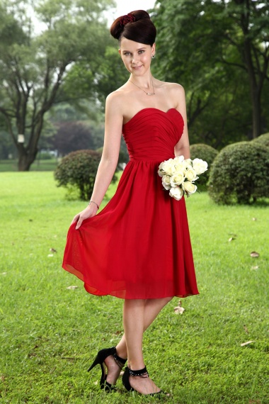 Princess Sweetheart Knee-length Taffeta Tulle Graduation Dress