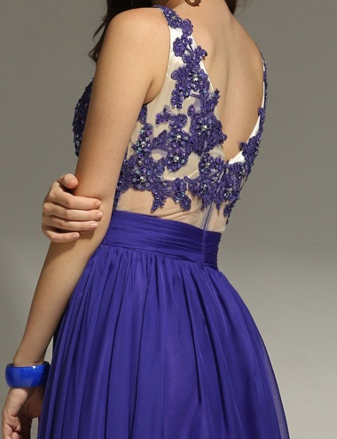 A-line Strapless Floor-length Satin Sequins Prom Dress