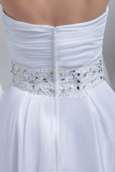 Princess Sweetheart Tea-length Sleeveless Satin Bridesmaid Dress