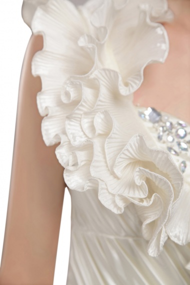 Sheath/Column Scalloped-Edge Short/Mini Chiffon Satin Prom Dress