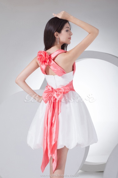 A-line Sweetheart Short/Mini Sleeveless Taffeta Dress