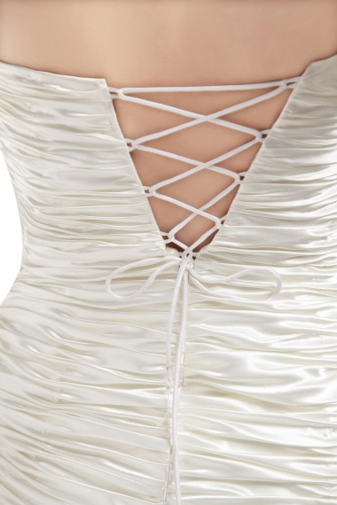 Sheath/Column Scalloped-Edge Short/Mini Chiffon Satin Prom Dress