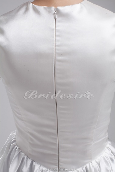 Sheath/Column Scoop Short/Mini Long Sleeve 3/4 Length Sleeve Stretch Satin Mother of the Bride Dress
