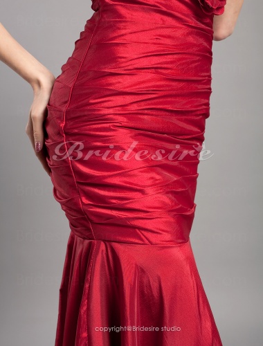 Trumpet/ Mermaid Floor-length Taffeta V-neck Evening Dress