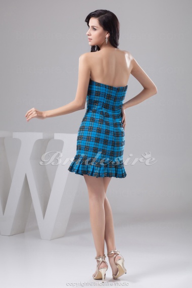 Sheath/Column Strapless Short/Mini Sleeveless Taffeta Dress