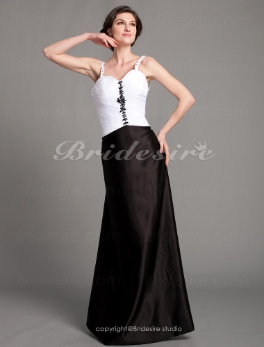 A-line Stretch Satin Floor-length Spaghetti Straps Mother of the Bride Dress