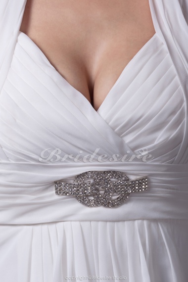 A-line Halter Short/Mini Sleeveless Chiffon Bridesmaid Dress