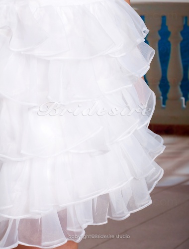 A-line Organza Taffeta Short/ Mini Strapless Wedding Dress