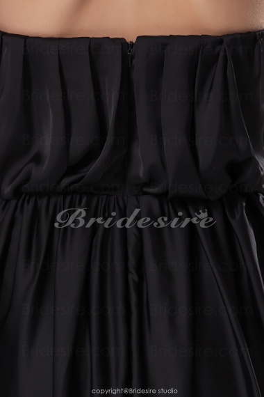 A-line Halter Floor-length Sleeveless Satin Dress