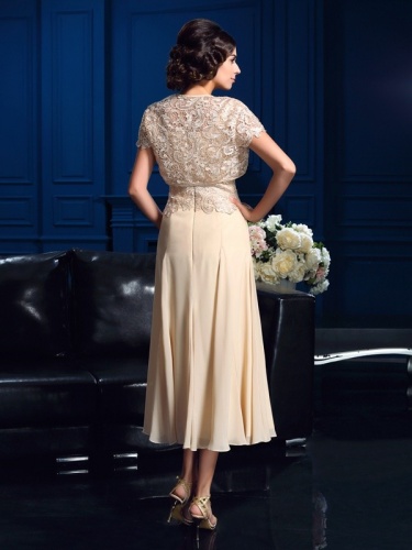 A-line Square Sleeveless Chiffon Mother of the Bride Dress