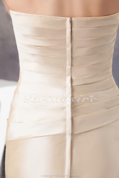 A-line Strapless Floor-length Sleeveless Taffeta Mother of the Bride Dress