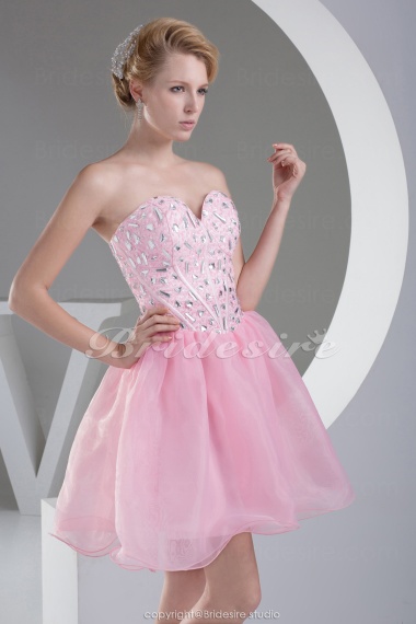 Princess Sweetheart Short/Mini Sleeveless Organza Dress