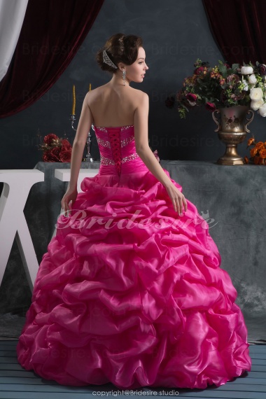 Princess Sweetheart Floor-length Sleeveless Taffeta Dress