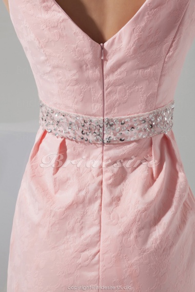 Sheath/Column V-neck Short/Mini Sleeveless Lace Dress
