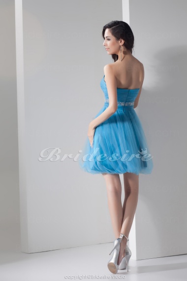 A-line Sweetheart Short/Mini Sleeveless Tulle Dress