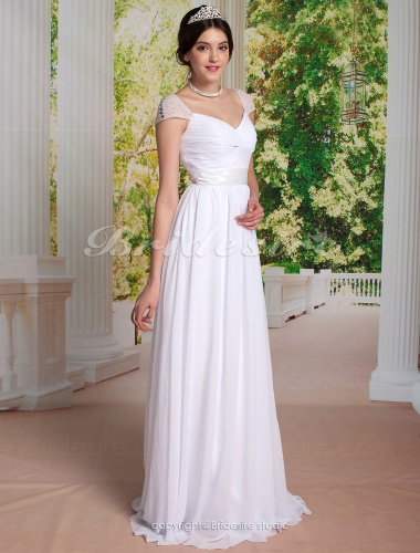 A-line Chiffon Floor-length Evening Dress