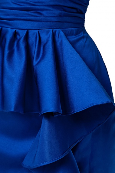 A-line Halter Knee-length Chiffon Satin Holiday Dress