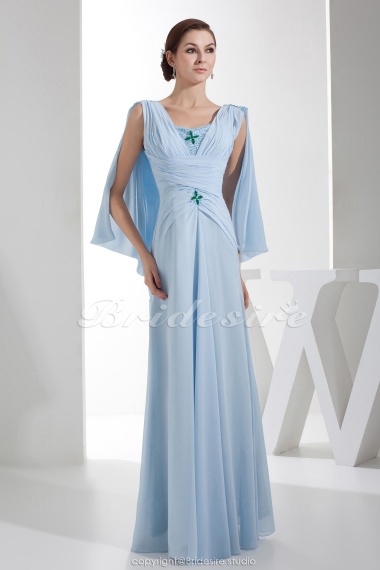 Sheath/Column V-neck Floor-length Sleeveless Chiffon Mother of the Bride Dress