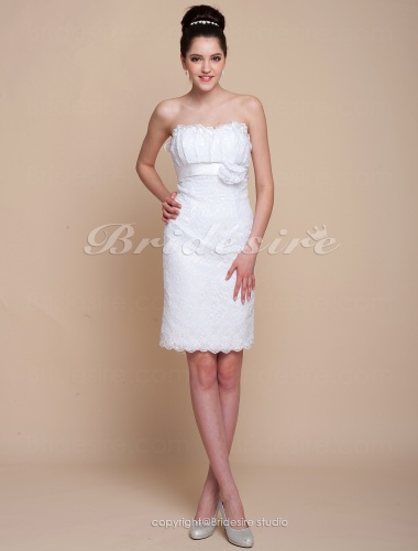 Sheath/ Column Lace Short/ Mini Sweetheart Wedding Dress