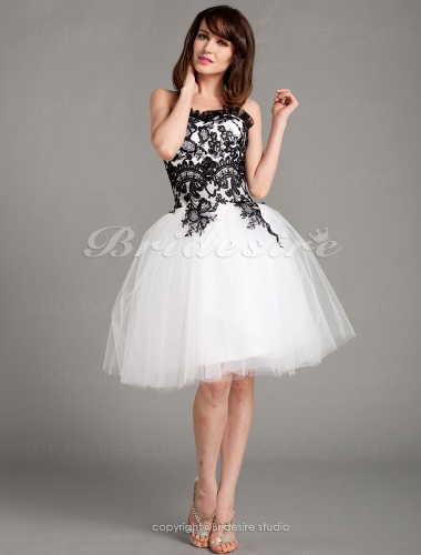 Ball Gown Lace And Tulle Knee-length Sweetheart Cocktail/ Homecoming Dress