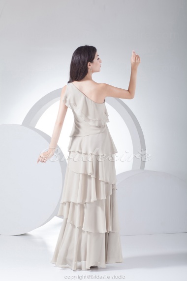 Sheath/Column One Shoulder Floor-length Sleeveless Chiffon Mother of the Bride Dress