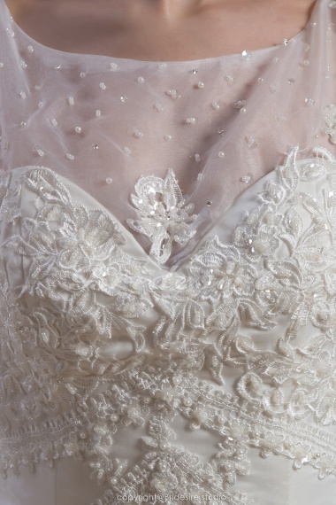 Trumpet/Mermaid Bateau Floor-length Sleeveless Chiffon Lace Wedding Dress