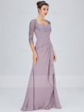 Trumpet/Mermaid Sweetheart Floor-length Chiffon Evening Dress with Lace