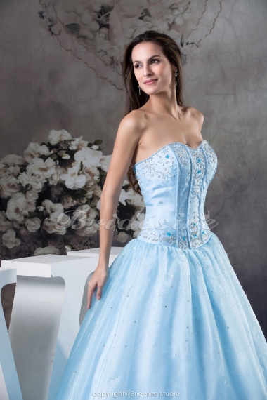 Princess Sweetheart Floor-length Sleeveless Satin Dress