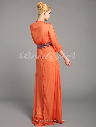 A-line Chiffon Floor-length Strapless Mother of the Bride Dress With A Wrap