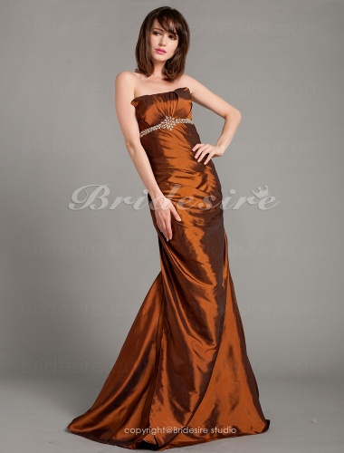 Trumpet/Mermaid Brown Strapless Sweetheart Taffeta Floor-length Evening Dresses