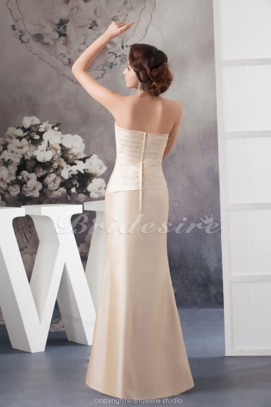 A-line Strapless Floor-length Sleeveless Taffeta Mother of the Bride Dress