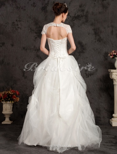 Ball Gown Floor-length Satin And Tulle Sweetheart Wedding Dress