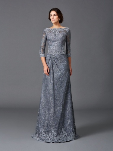 A-line Bateau Sleeveless Lace Mother of the Bride Dress