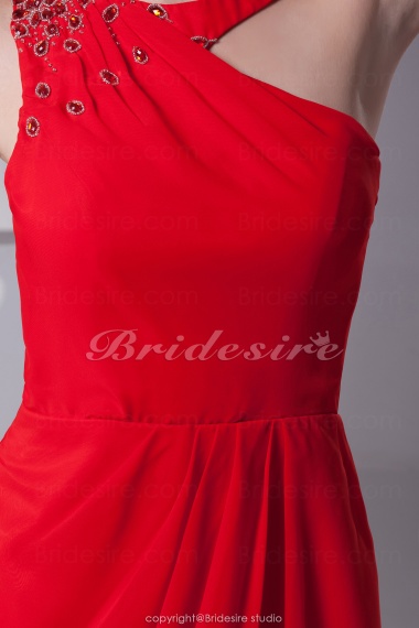 A-line Off-the-shoulder Short/Mini Sleeveless Chiffon Dress