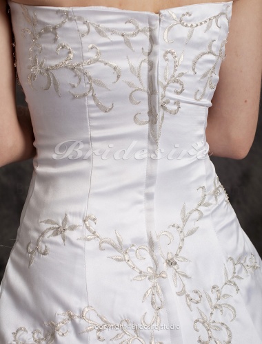A-line Satin Court Train Sweetheart Wedding Dress
