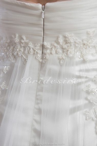 Sheath/Column Sweetheart Floor-length Sweep Train Sleeveless Chiffon Wedding Dress