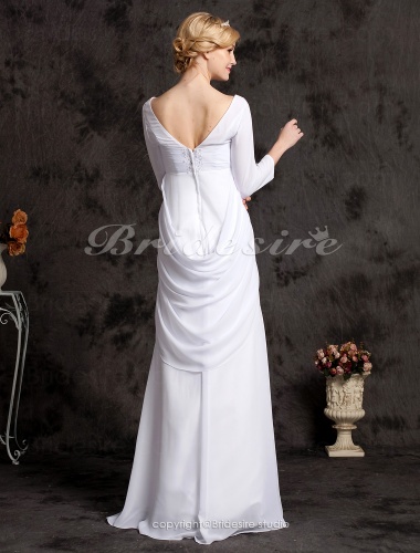 Sheath/ Column Chiffon Floor-length Sweetheart Wedding Dress