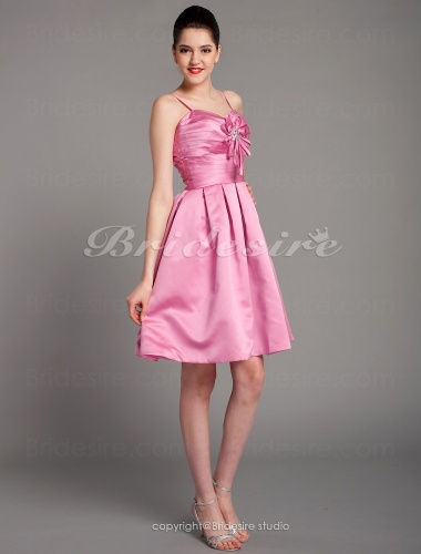 A-line Satin Knee-length Sweetheart Cocktail Dress With Criss Cross