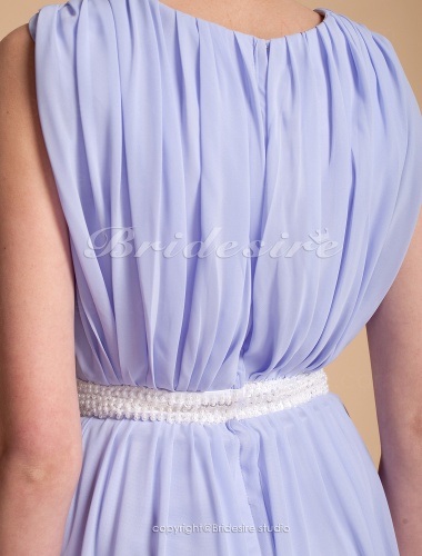 A-line Chiffon Floor-length Scoop Evening Dress