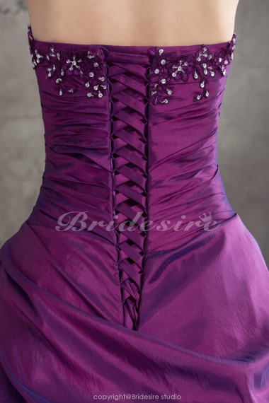 Ball Gown Strapless Floor-length Sleeveless Taffeta Organza Dress