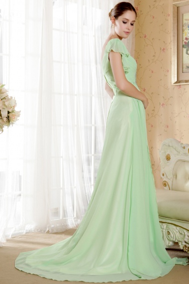 Sheath/Column One Shoulder Floor-length Chiffon Prom Dress